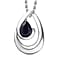 Blue Sapphire Pendant with Chain (Size 20) in Rhodium Overlay Sterling Silver  1.000  Ct.
