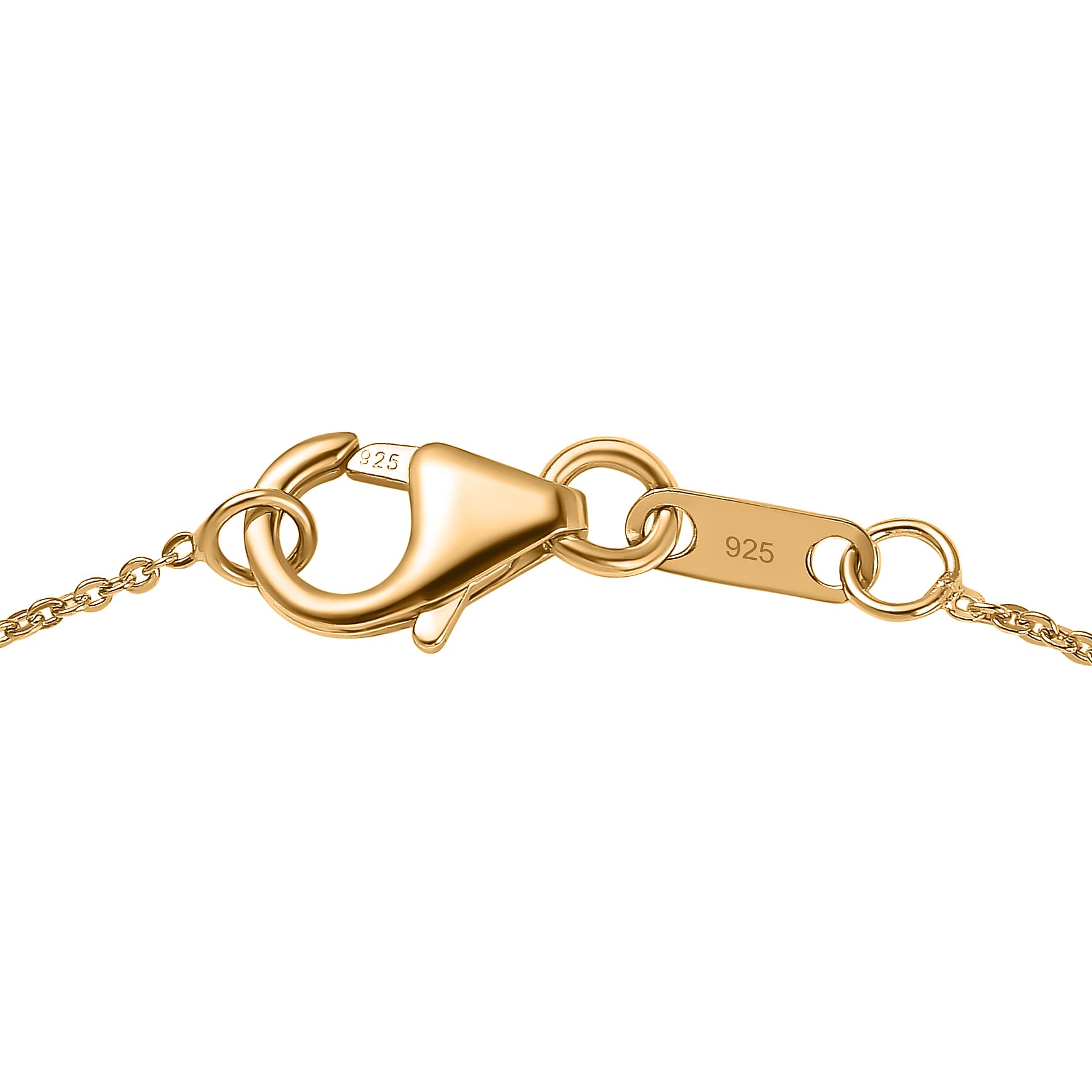 Rainbow Sapphire & Natural Zircon Pendant with Chain (Size 20) in 18K Vermeil Yellow Gold Plated Sterling Silver 1.90 Ct,