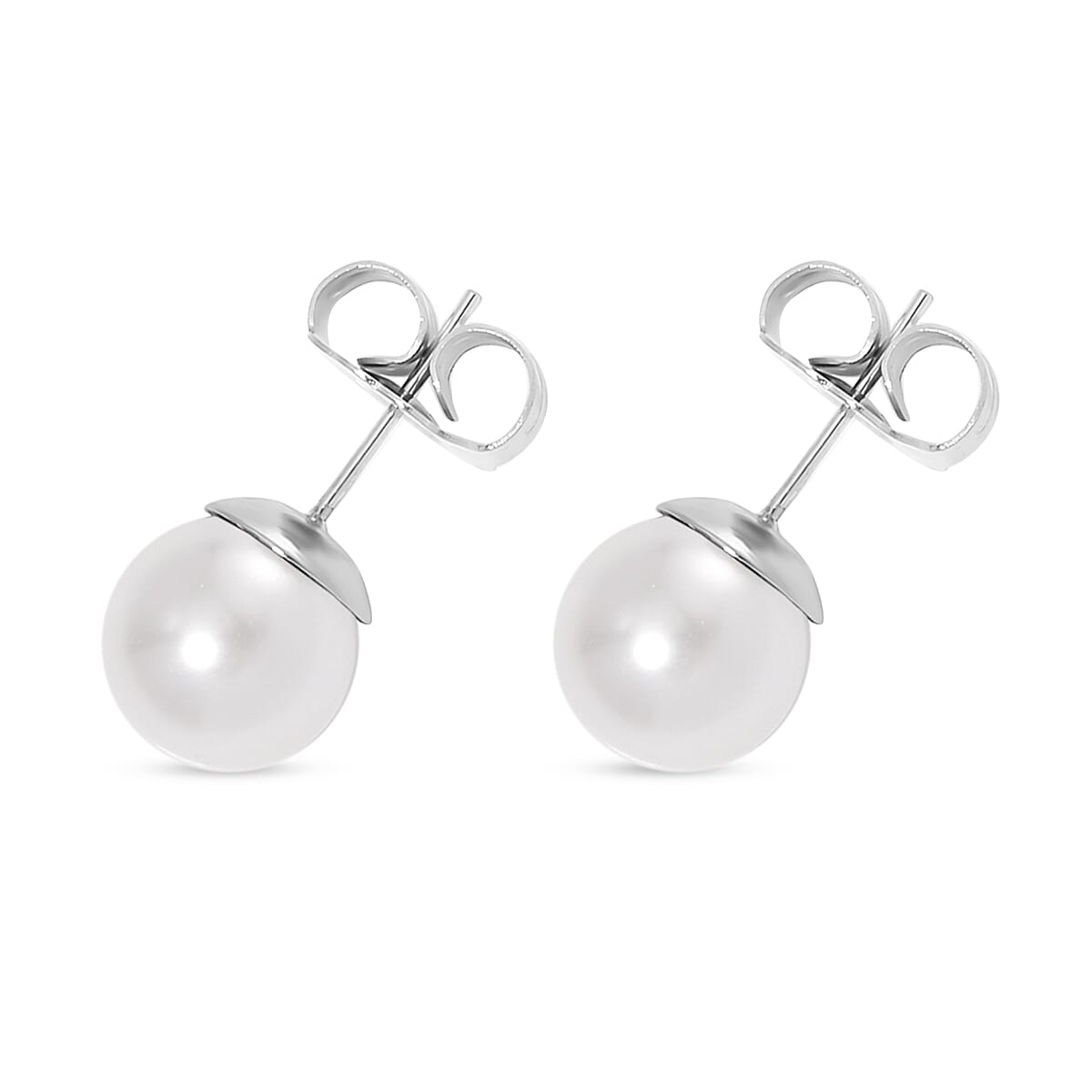 2 Piece Set - Pearl Bracelet (Size - 6.5-1.5 Ext) and Earrings with Push Back