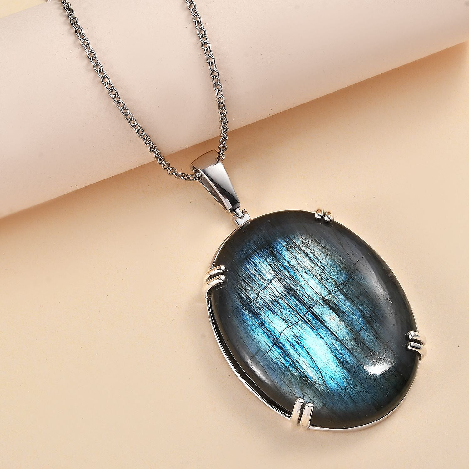 Pave shops Diamond Labradorite Pendant, (020-DLB)