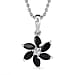 Red Garnet, White Zircon Sterling Silver Pendant with Chain (Size 20) 1.140  Ct.