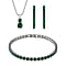 3 Piece Set - White Cubic Zirconia Bracelet (Size 7.75), Hoop Earrings and Pendant with Chain (Size 20+2 With Ext)