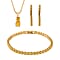 3 Piece Set - Yellow Cubic Zirconia Bracelet, Earrings, Pendant with Chain (Size 20)