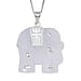 Green Jade Elephant Pendant with Chain (Size 20) in Platinum and Rhodium Overlay Sterling Silver  26 Ct.