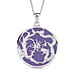 Purple Jade Pendant with Chain (Size 20) in Platinum and Rhodium Overlay Sterling Silver