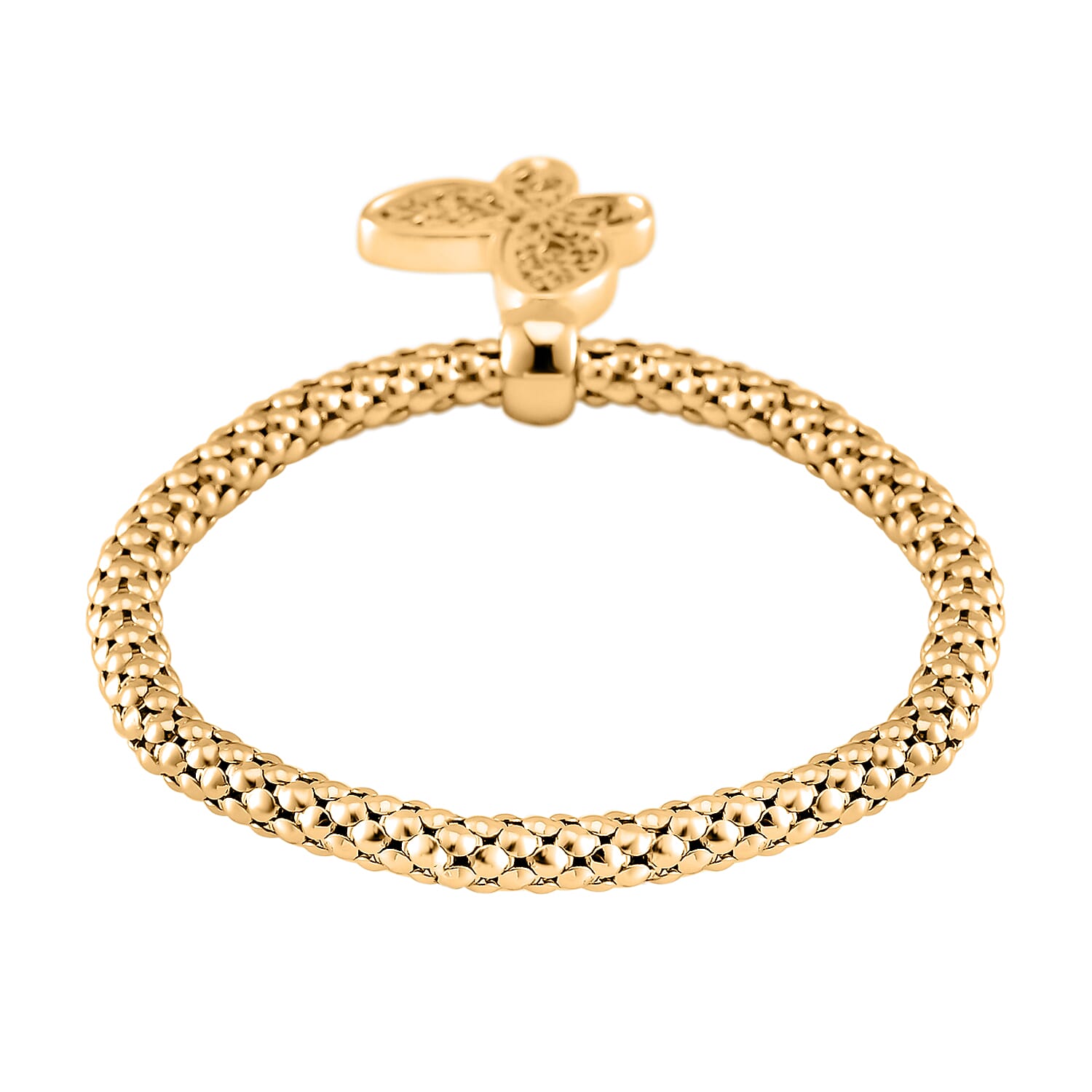 Set of 3 -  White Austrian Crystal Butterfly Charms Bracelet (Size 7.5)