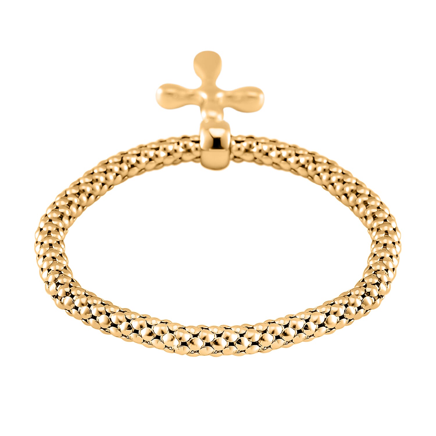 Set of 3 - White Austrian Crystal Cross Charms Bracelet (Size 7.5)