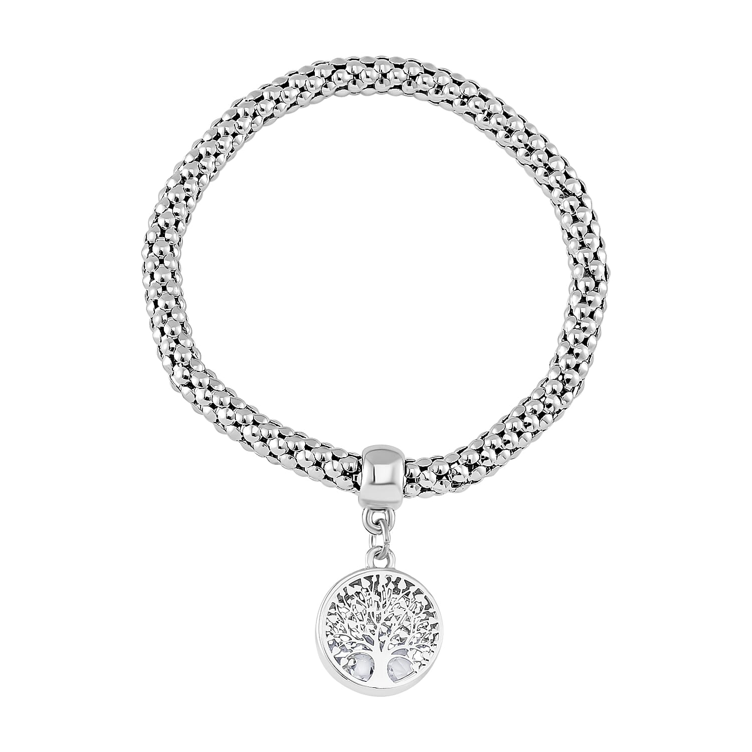 Set of 3 - White Austrian Tree Crystal Charms Bracelet (Size 7.5)