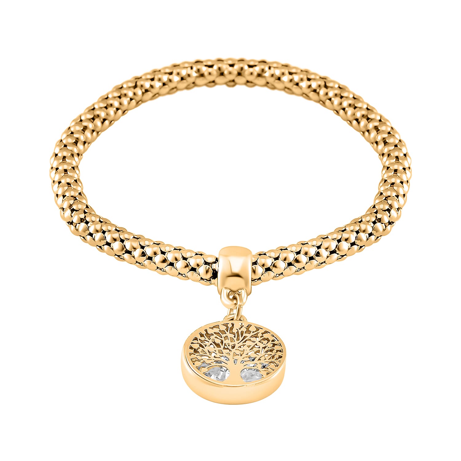 Set of 3 - White Austrian Tree Crystal Charms Bracelet (Size 7.5)