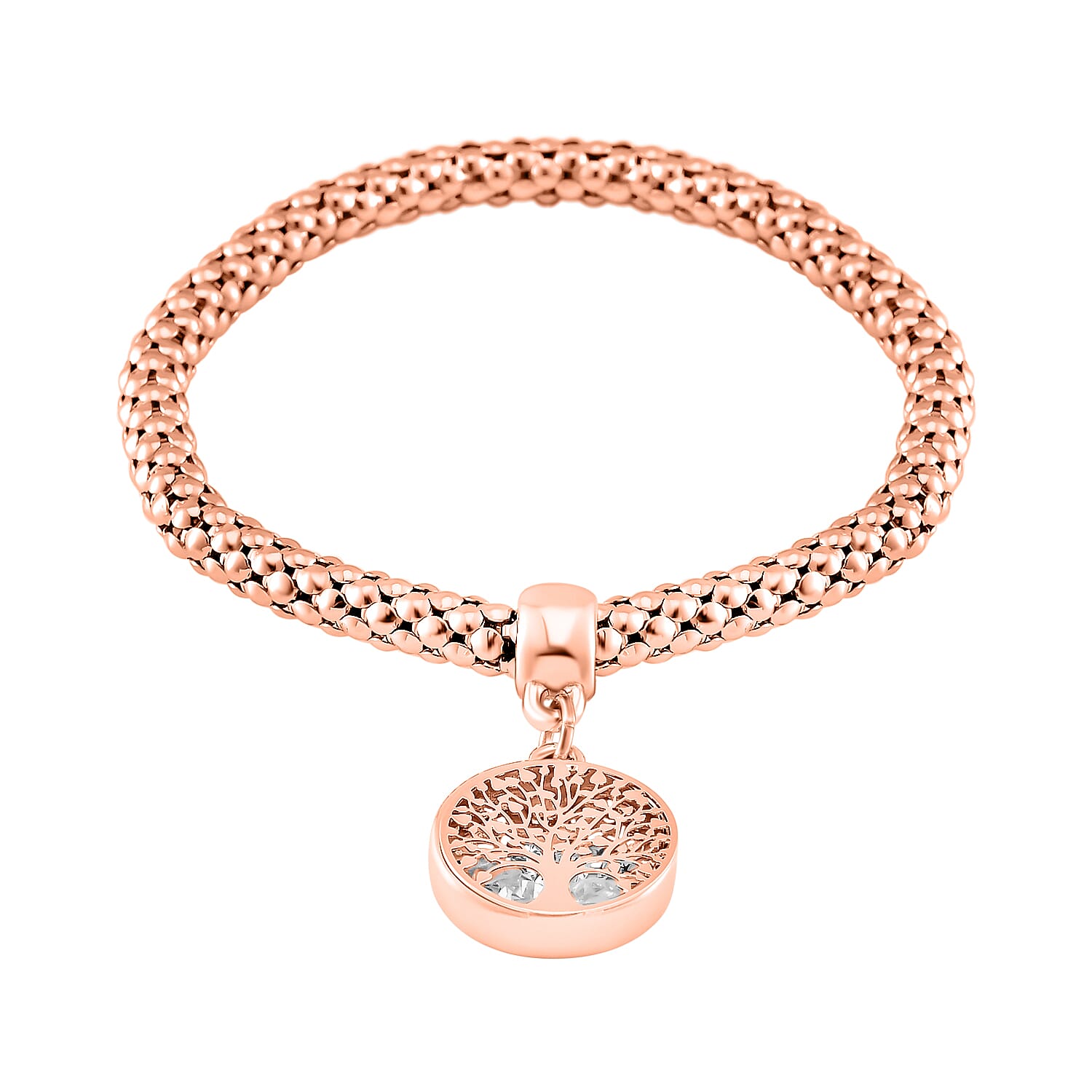 Set of 3 - White Austrian Tree Crystal Charms Bracelet (Size 7.5)