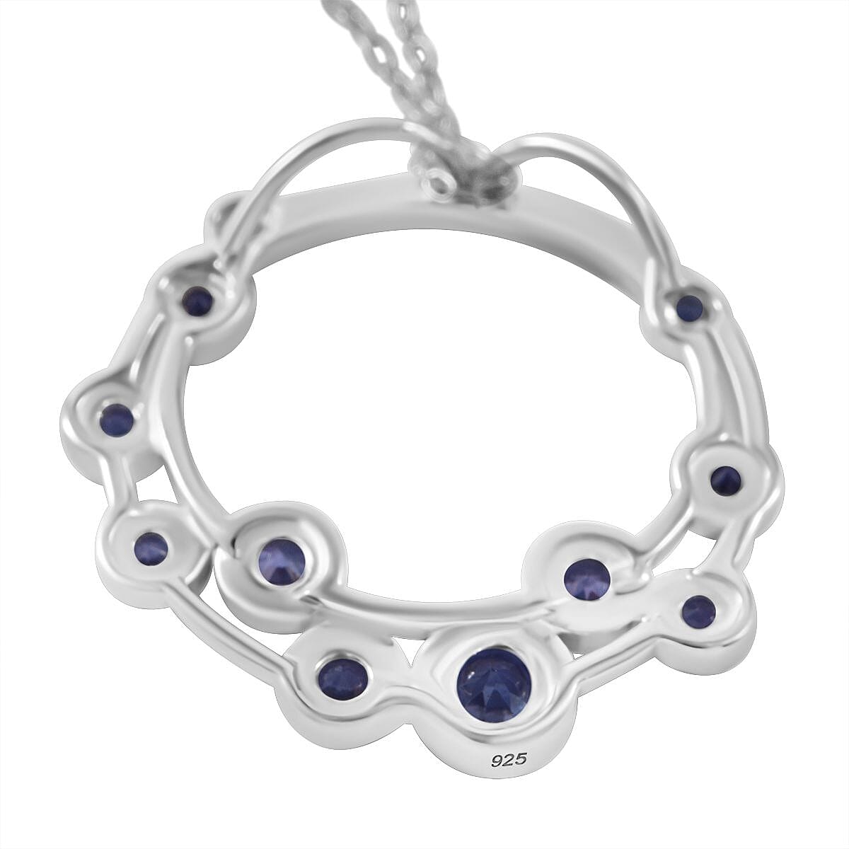 Red Carpet Collection - Premium Tanzanite Bubble Pendant With Chain (Size - 20) in Rhodium Overlay Sterling Silver 1.40 Ct.