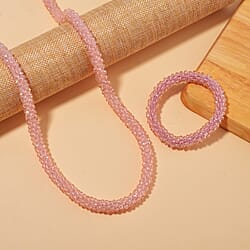 Crystal Beaded Necklace and Bracelet Set of 2