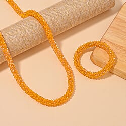 Crystal Beaded Necklace and Bracelet Set of 2