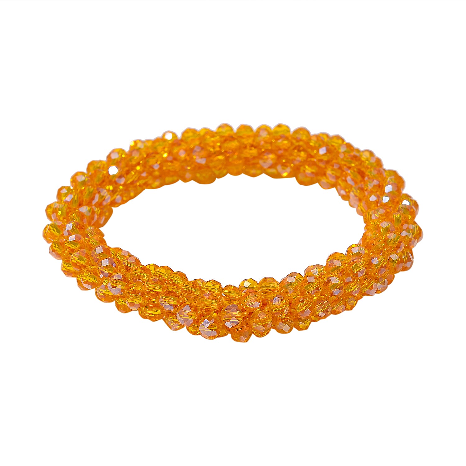 2 Piece Set -  Yellow Crystal Necklace and Bracelet