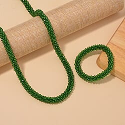 Crystal Beaded Necklace and Bracelet Set of 2