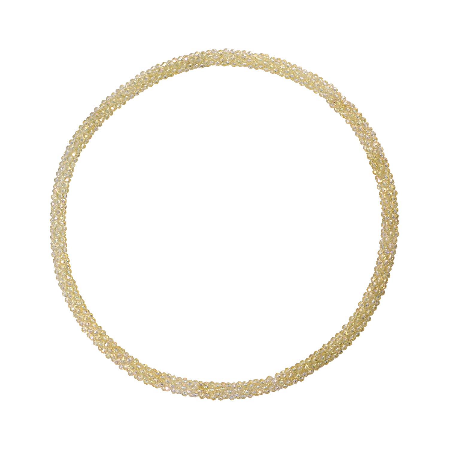 2 Piece Set - Yellow Crystal Stone Necklace and Stone Bracelet