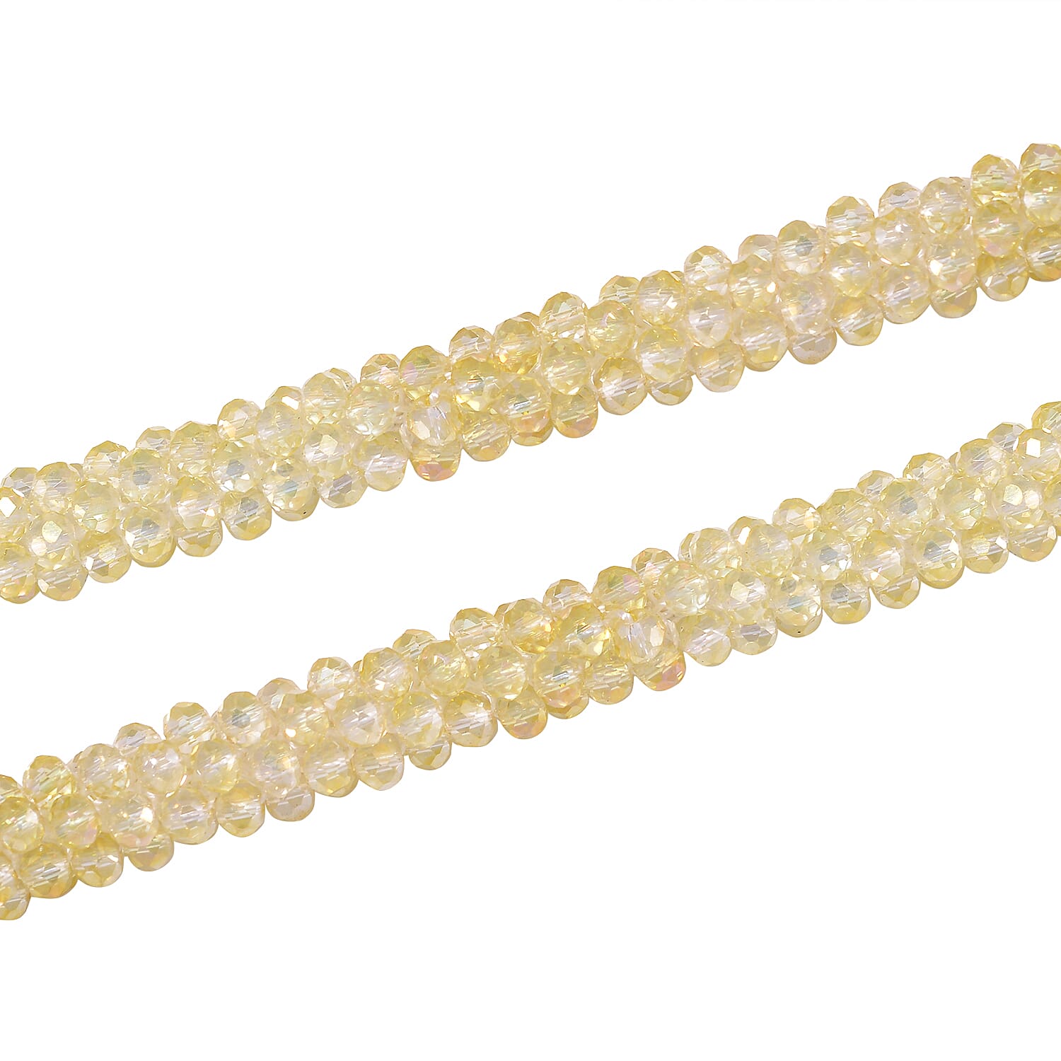 2 Piece Set - Yellow Crystal Stone Necklace and Stone Bracelet