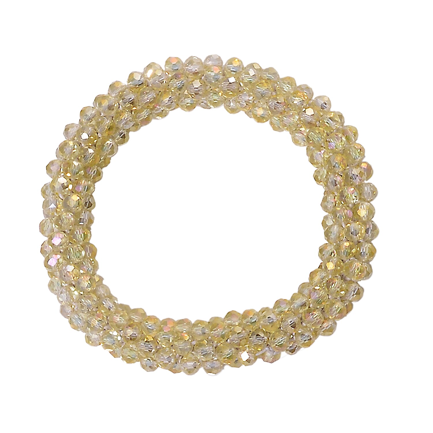 2 Piece Set - Yellow Crystal Stone Necklace and Stone Bracelet
