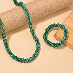 Crystal Beaded Necklace and Bracelet Set of 2