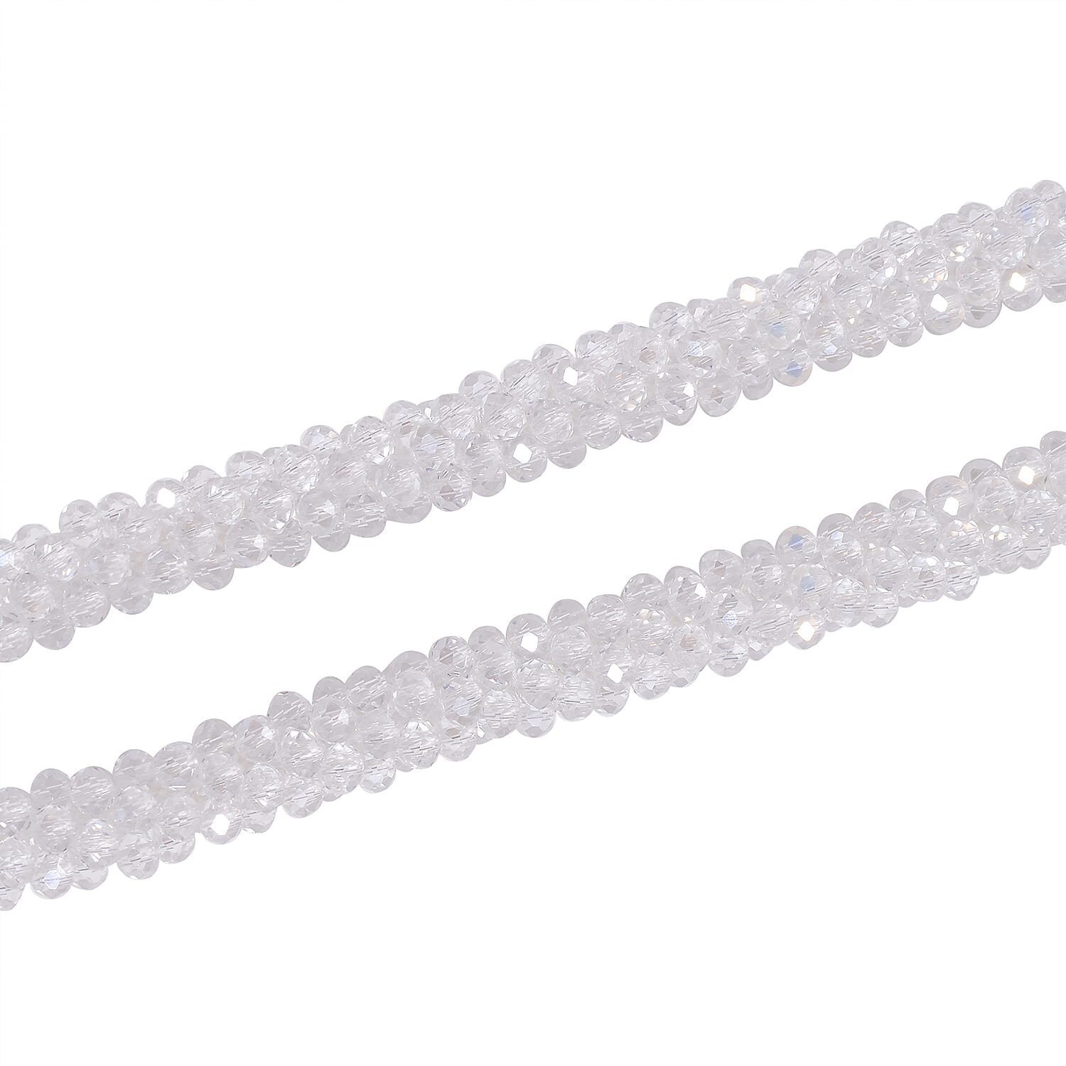 2 Piece Set - White Austrian Crystal Stone Necklace (Size 30) and Bracelet (Size 6.5-7)