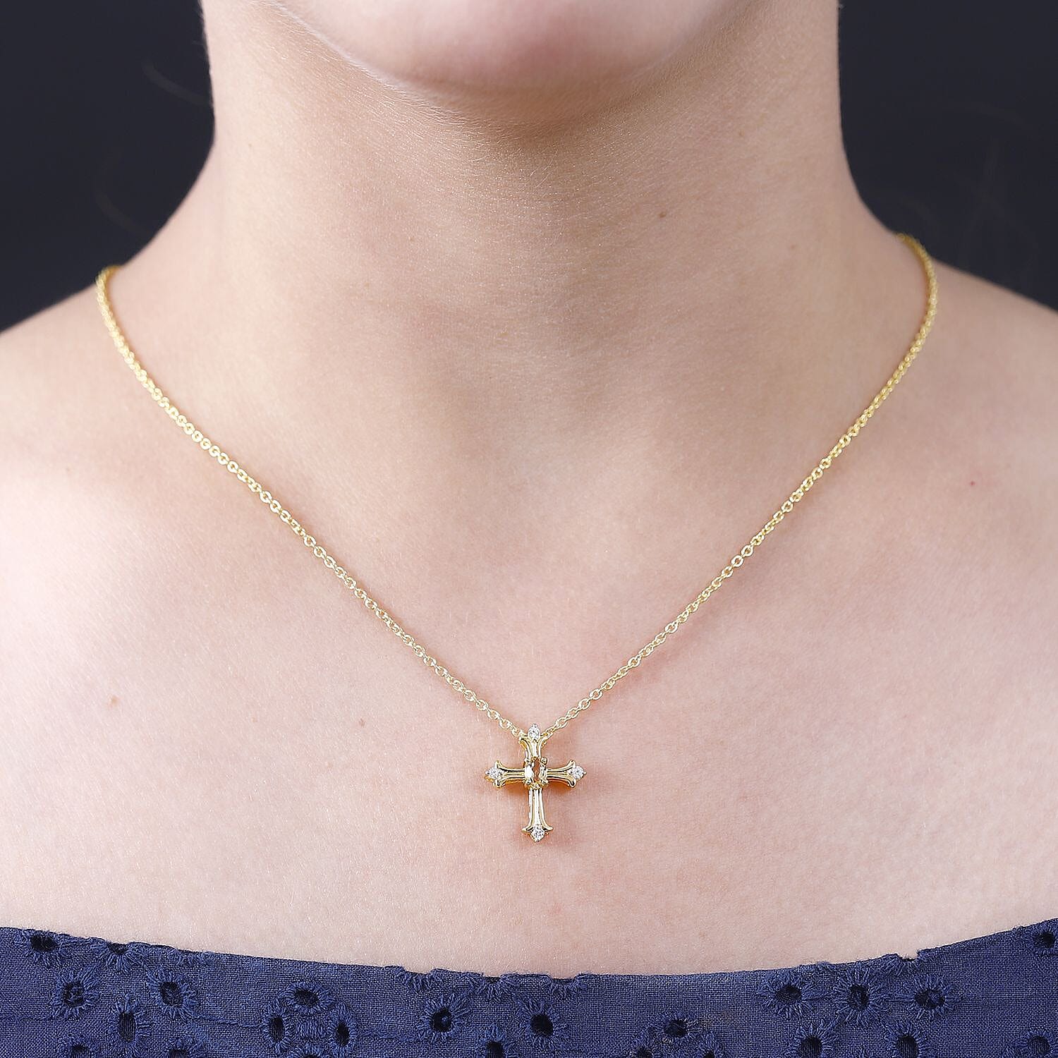 Citrine Pendant with Chain (Size 20) in 14K Gold Overlay Sterling Silver