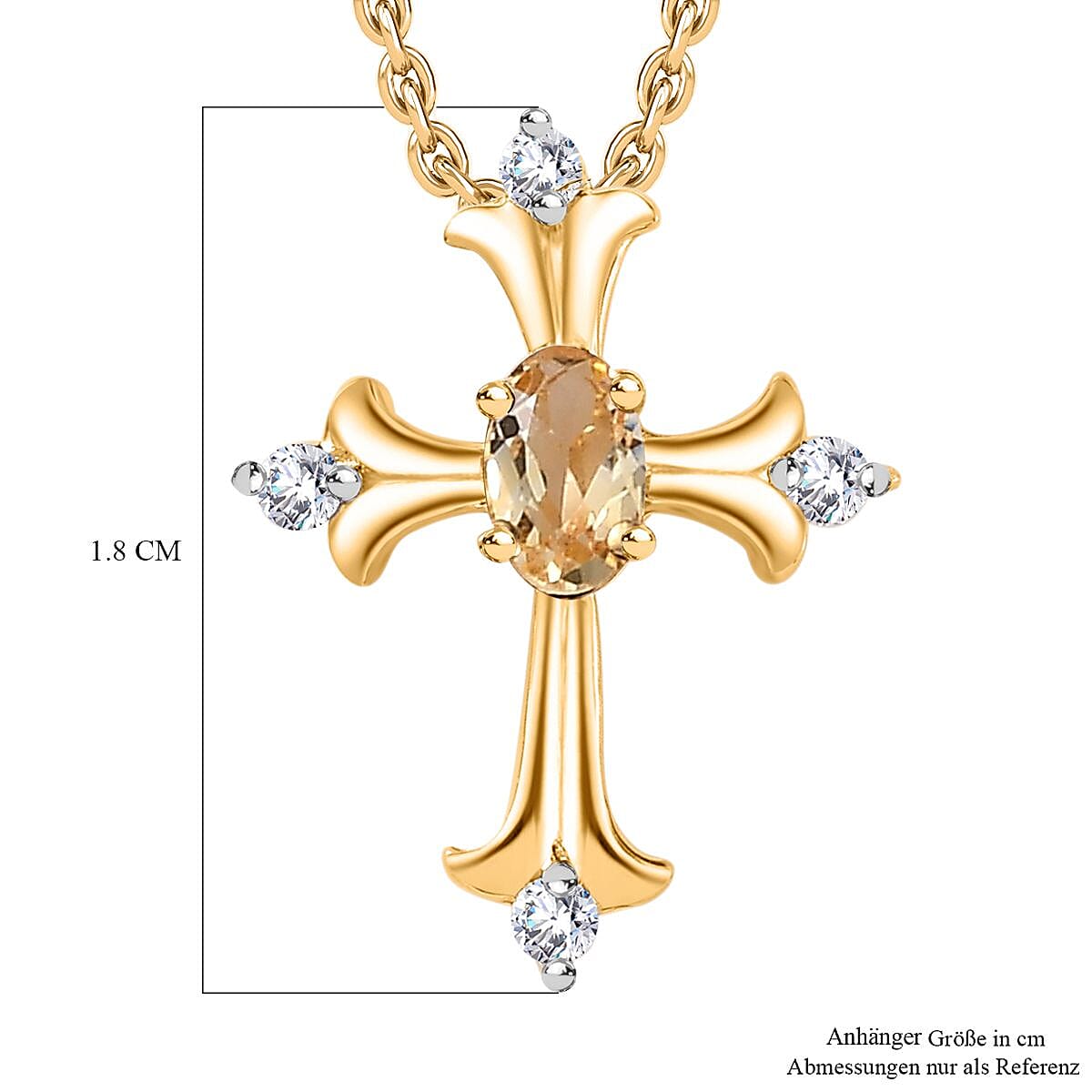 Citrine Pendant with Chain (Size 20) in 14K Gold Overlay Sterling Silver