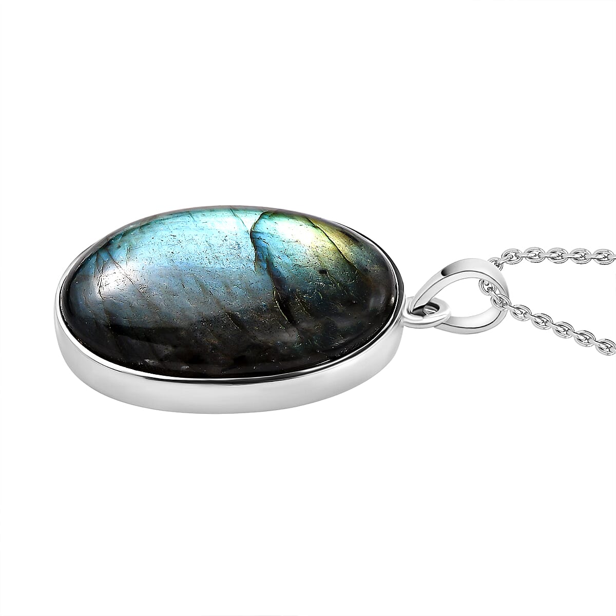 Labradorite Pendant with Chain (Size 20)  30.00 Ct.