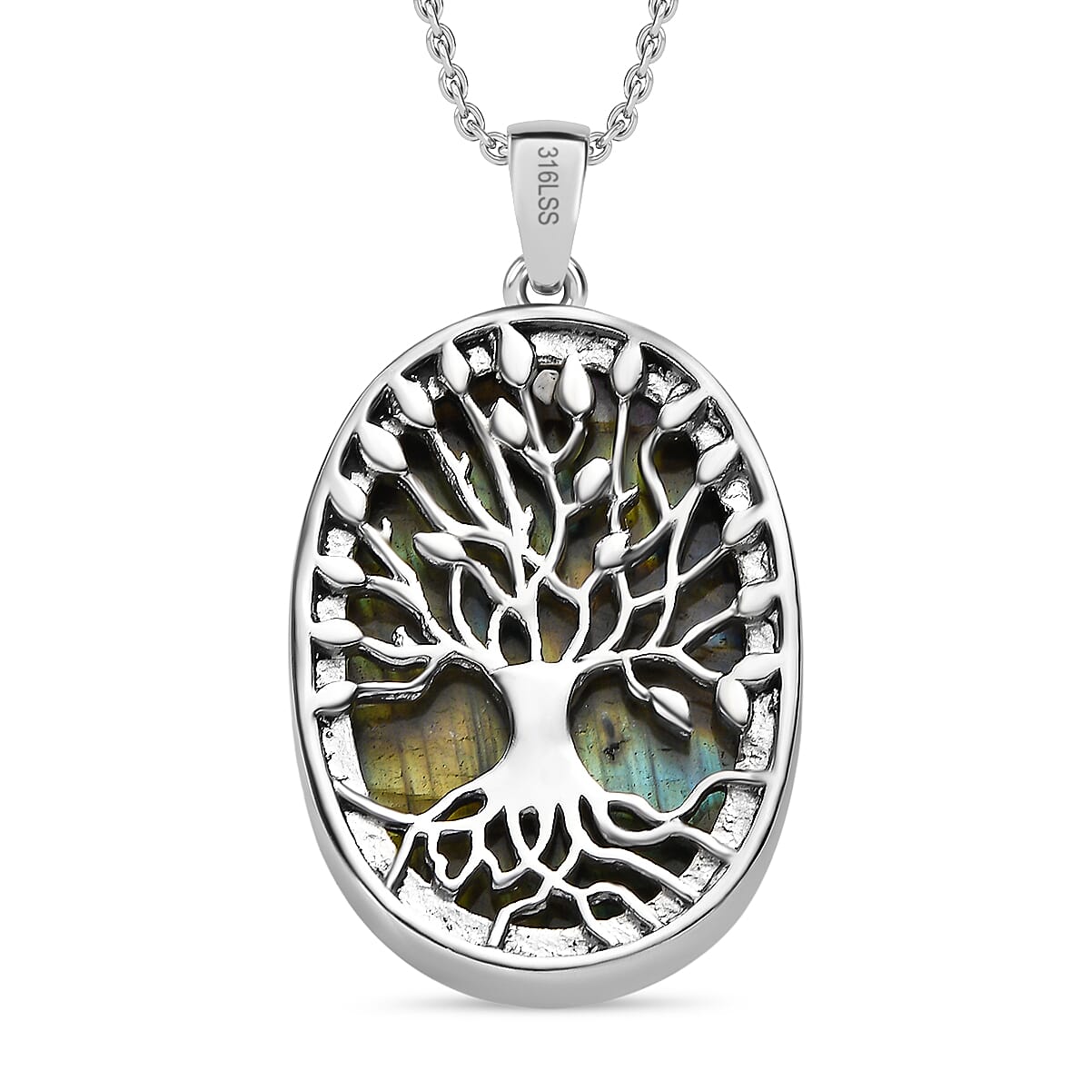 Labradorite Pendant with Chain (Size 20)  30.00 Ct.