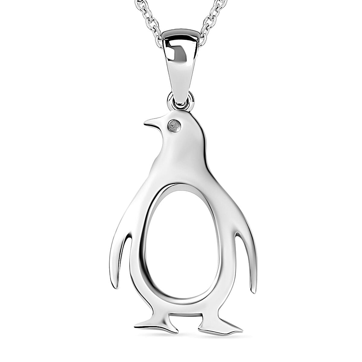 Pendant with Chain (Size 20) in rhodium Sterling Silver