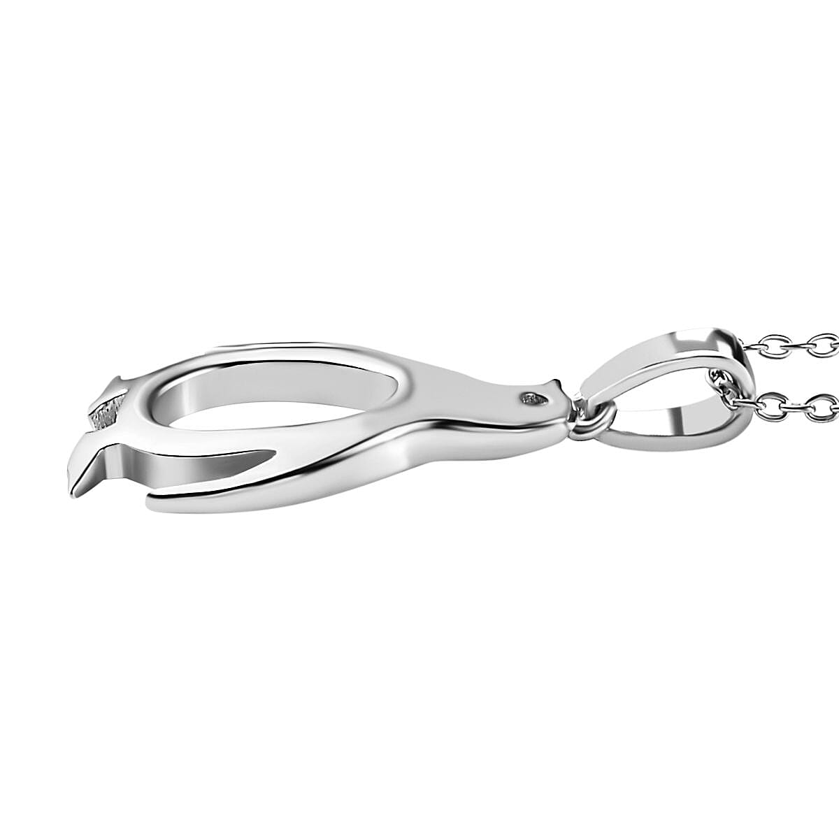 Pendant with Chain (Size 20) in rhodium Sterling Silver