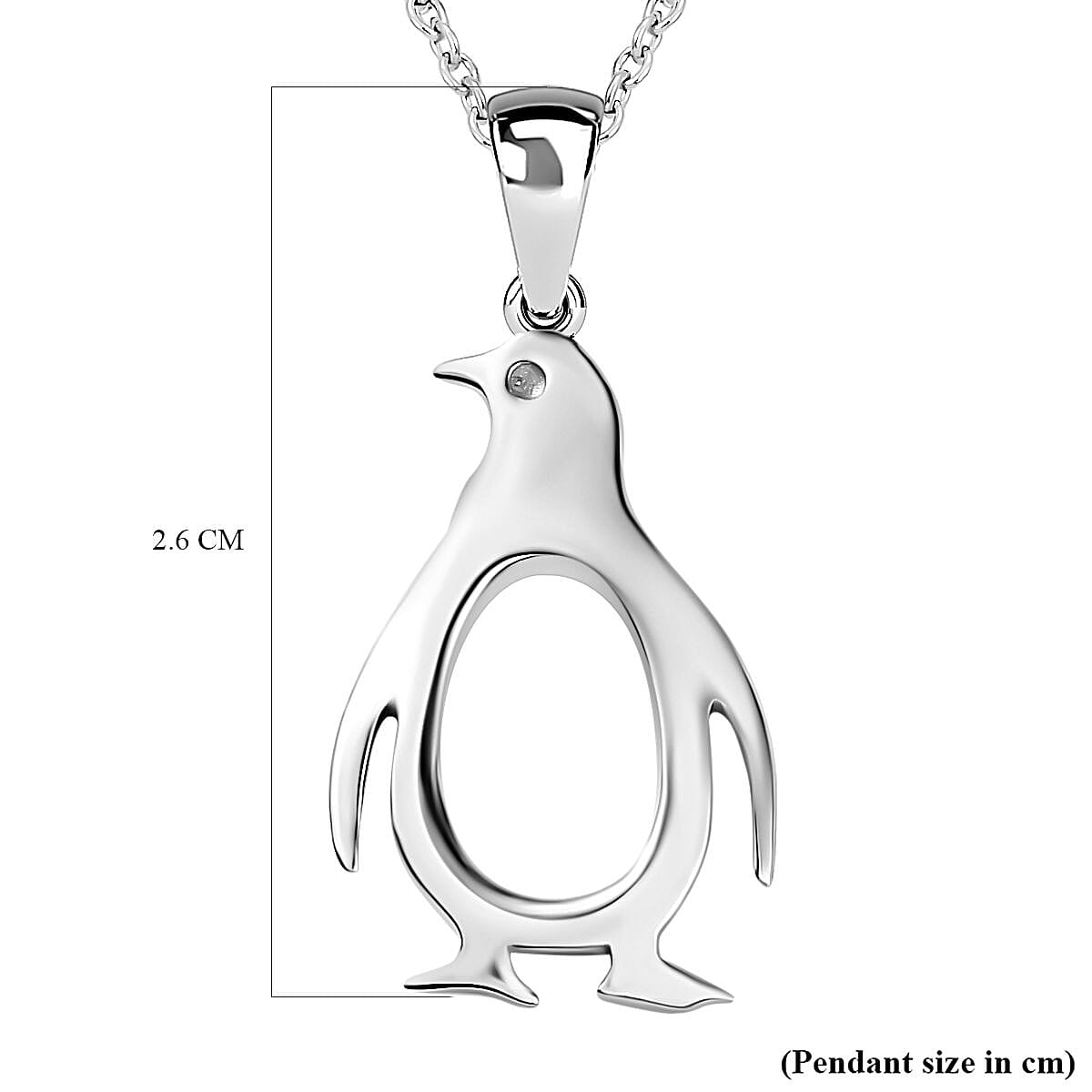 Pendant with Chain (Size 20) in rhodium Sterling Silver