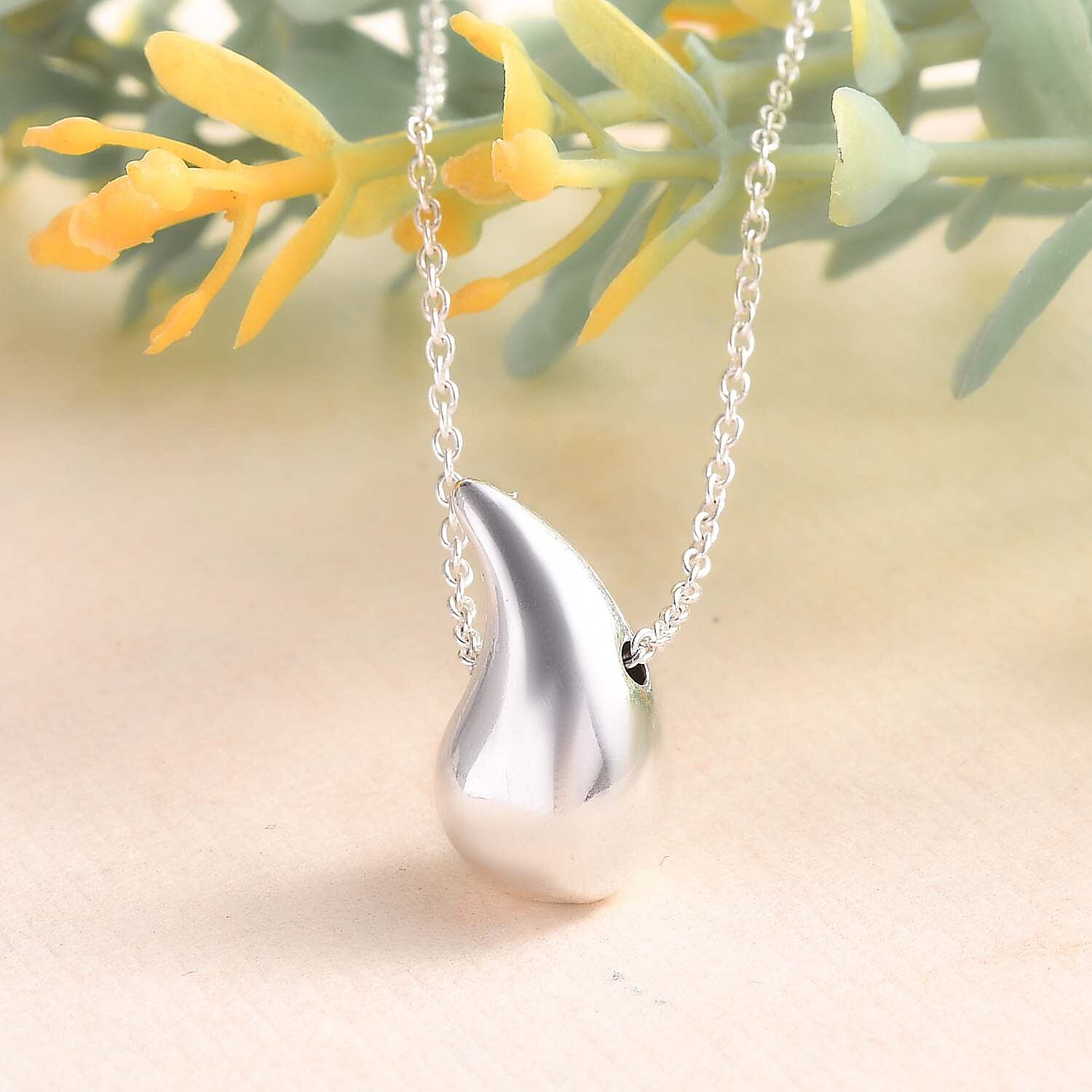 JCK Vegas Closeout - Sterling Silver Drop Pendant with Chain (Size 20)