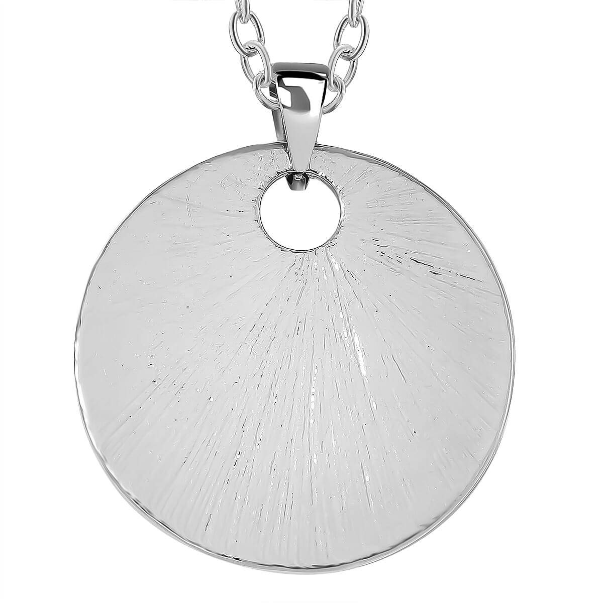 Abalone Shell, White Crystal Pendant with Chain (Size 24)