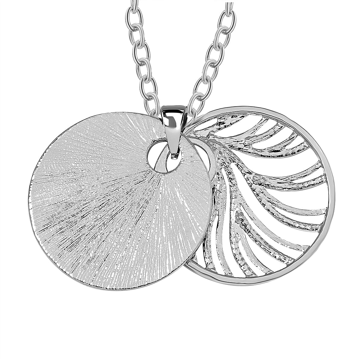 Abalone Shell, White Crystal Pendant with Chain (Size 24)