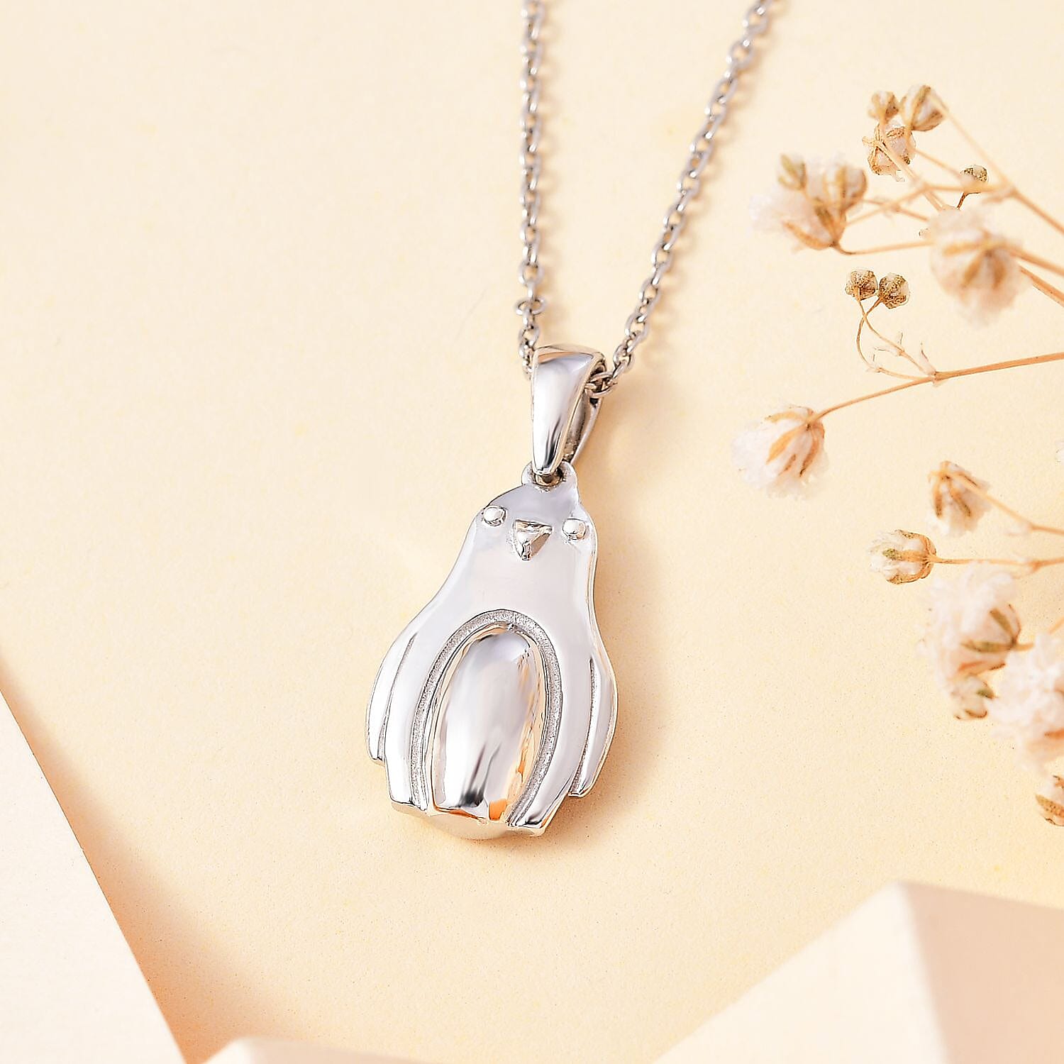 Pendant with Chain (Size 20) in rhodium Sterling Silver  Wt. 5.9 Gms