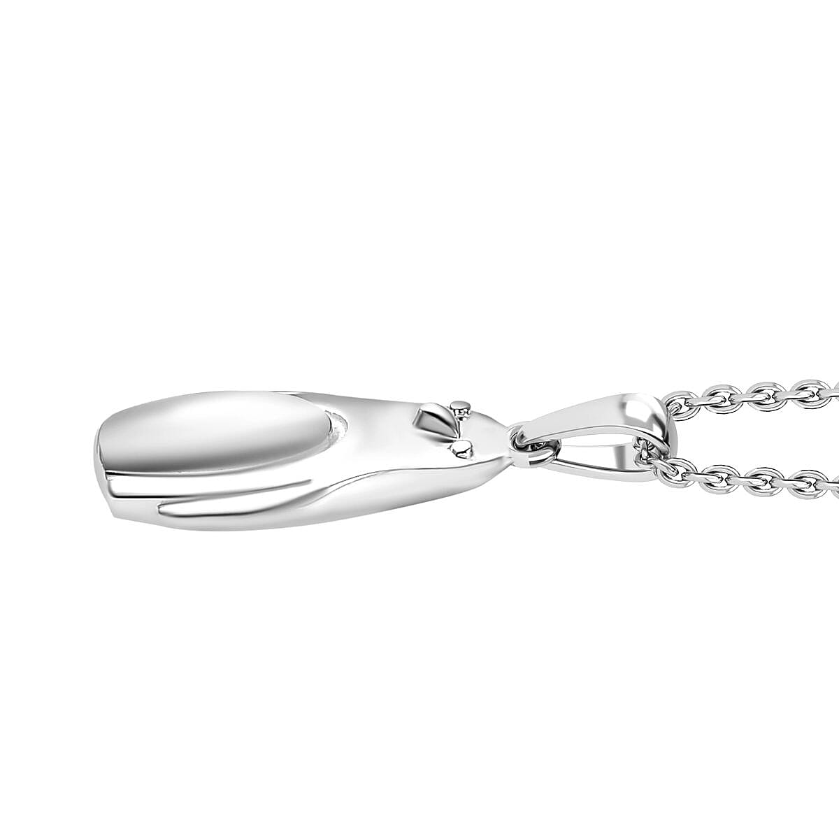 Pendant with Chain (Size 20) in rhodium Sterling Silver  Wt. 5.9 Gms