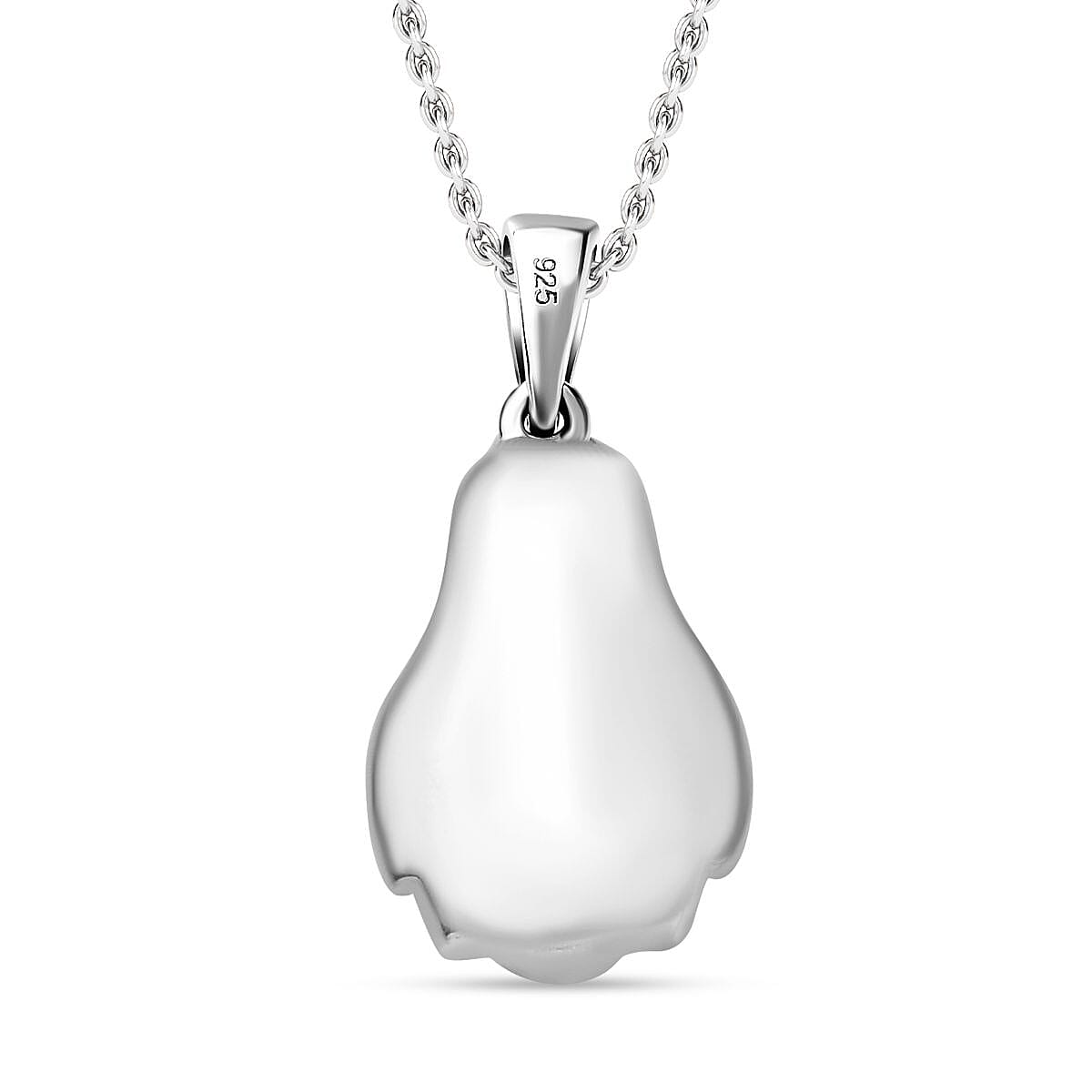 Pendant with Chain (Size 20) in rhodium Sterling Silver  Wt. 5.9 Gms