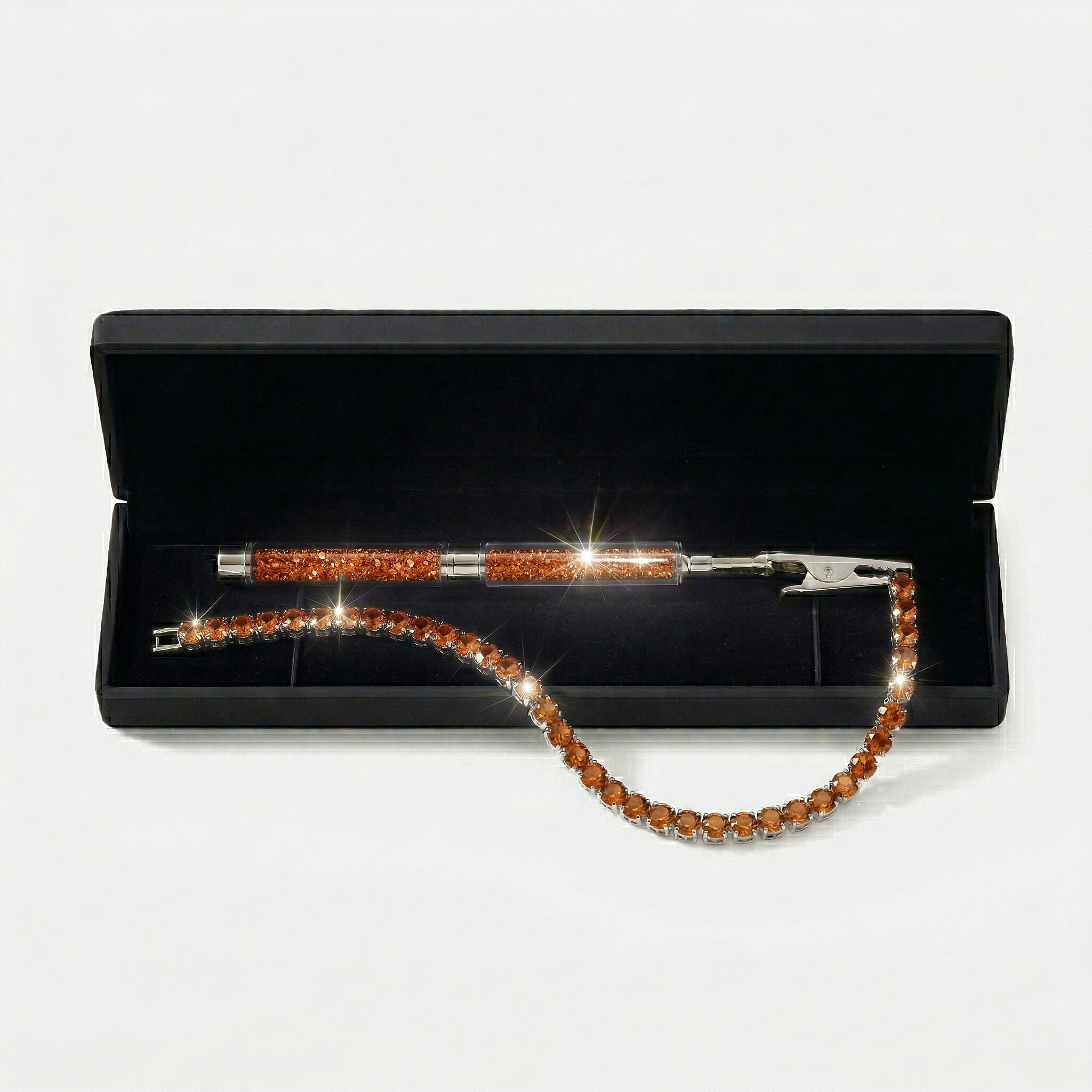 3 Piece Set - Yellow Crystal Bracelet (Size 7.5) with Bracelet Buddy & Bracelet Box