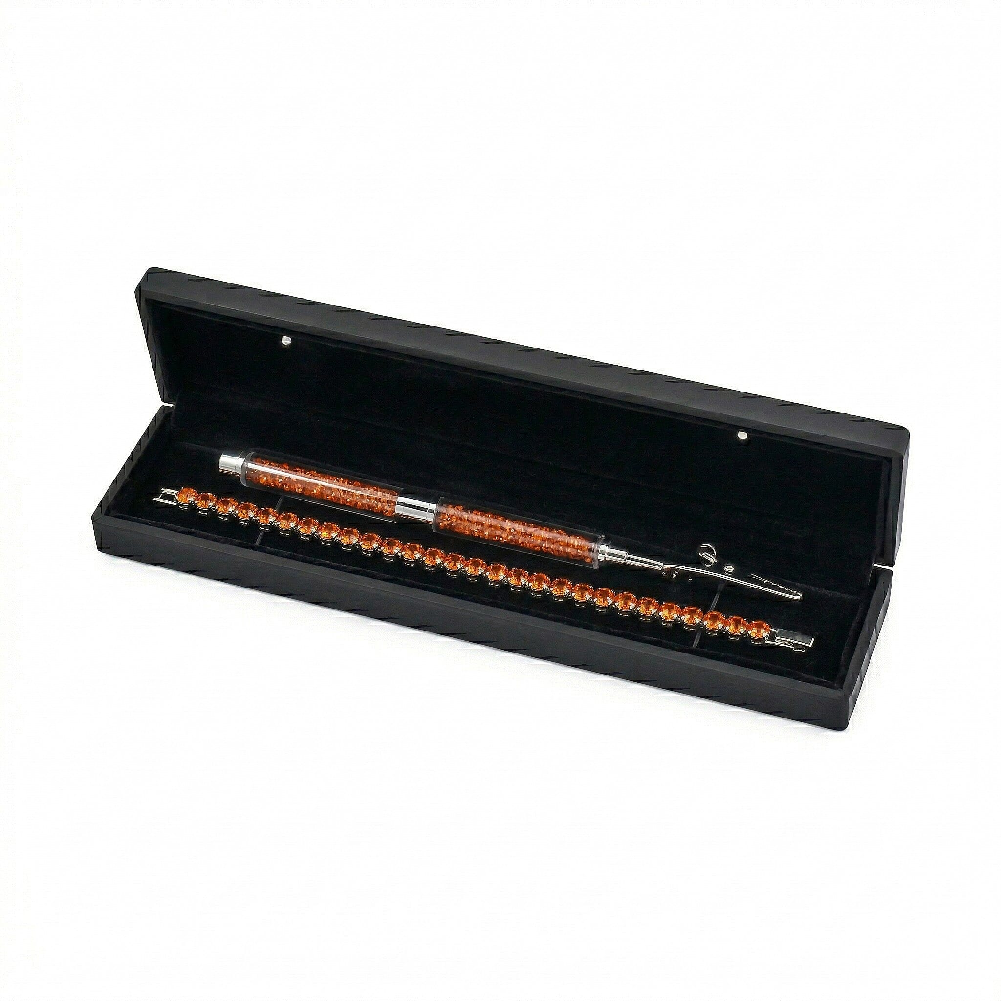 3 Piece Set - Yellow Crystal Bracelet (Size 7.5) with Bracelet Buddy & Bracelet Box