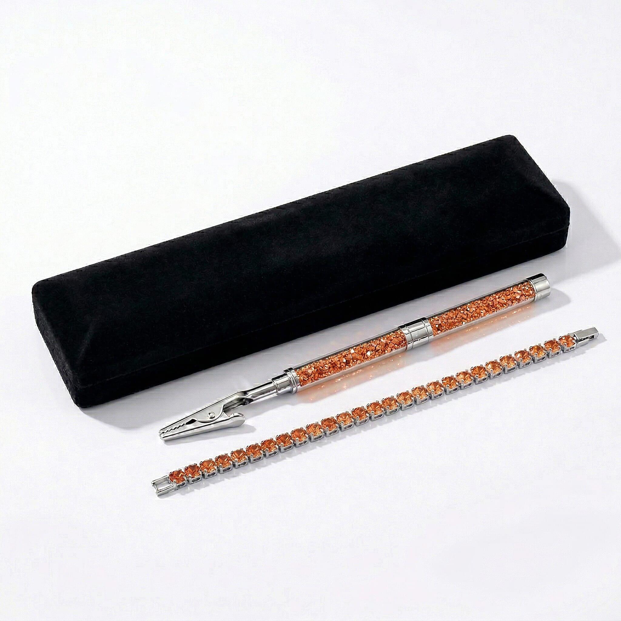 3 Piece Set - Yellow Crystal Bracelet (Size 7.5) with Bracelet Buddy & Bracelet Box