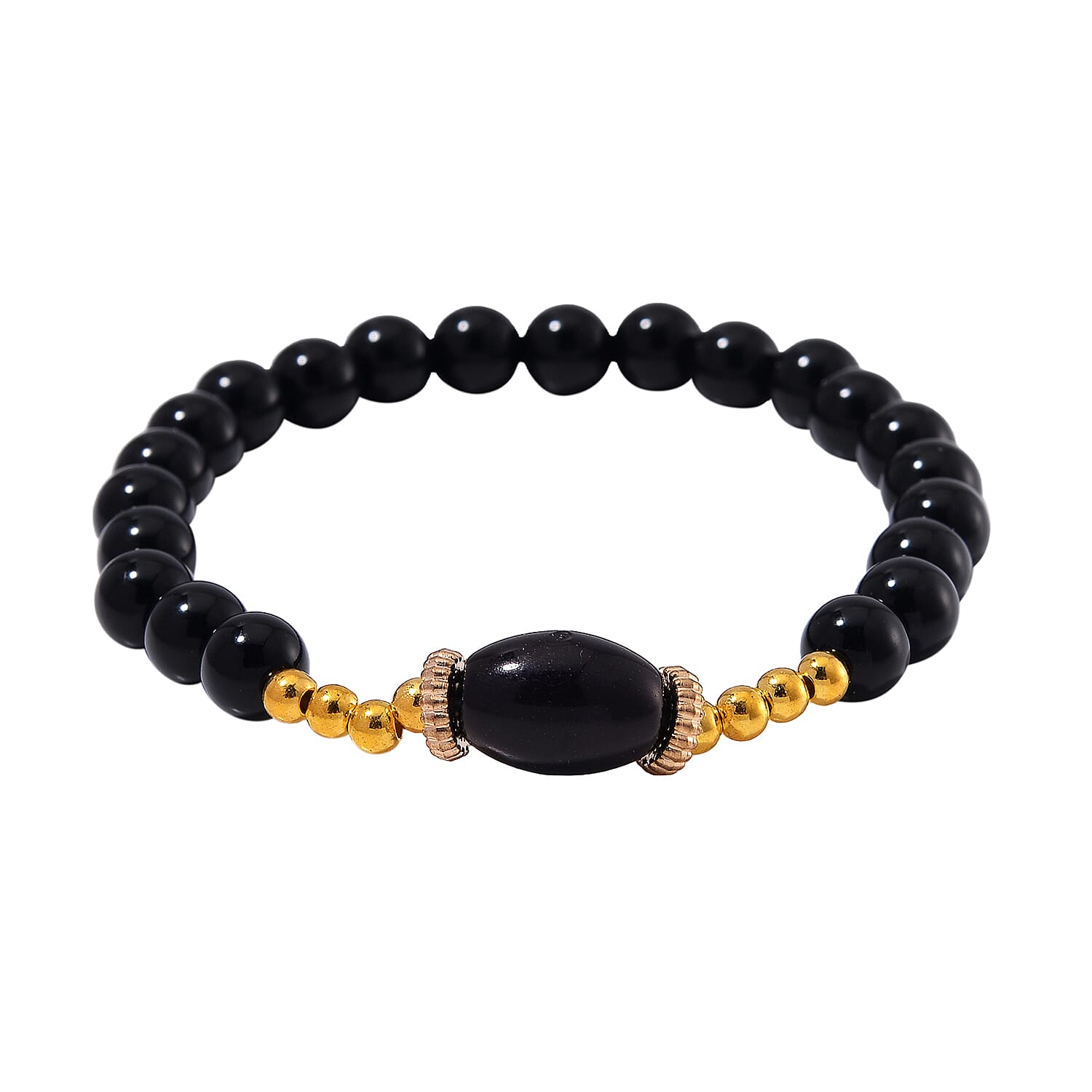 4 Piece Set - STRADA Crystal Watch With 3 Crystal Bracelets - Black