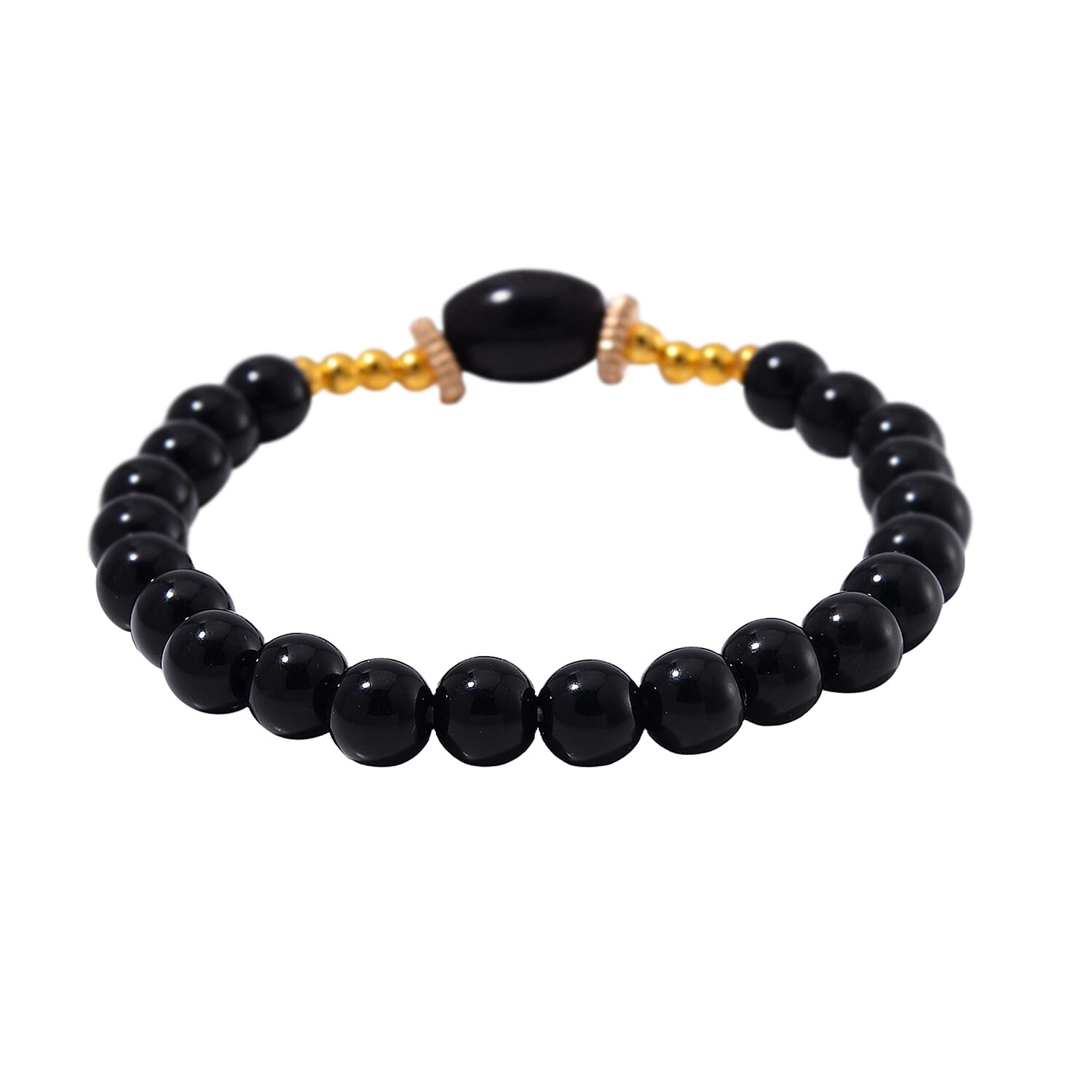 4 Piece Set - STRADA Crystal Watch With 3 Crystal Bracelets - Black