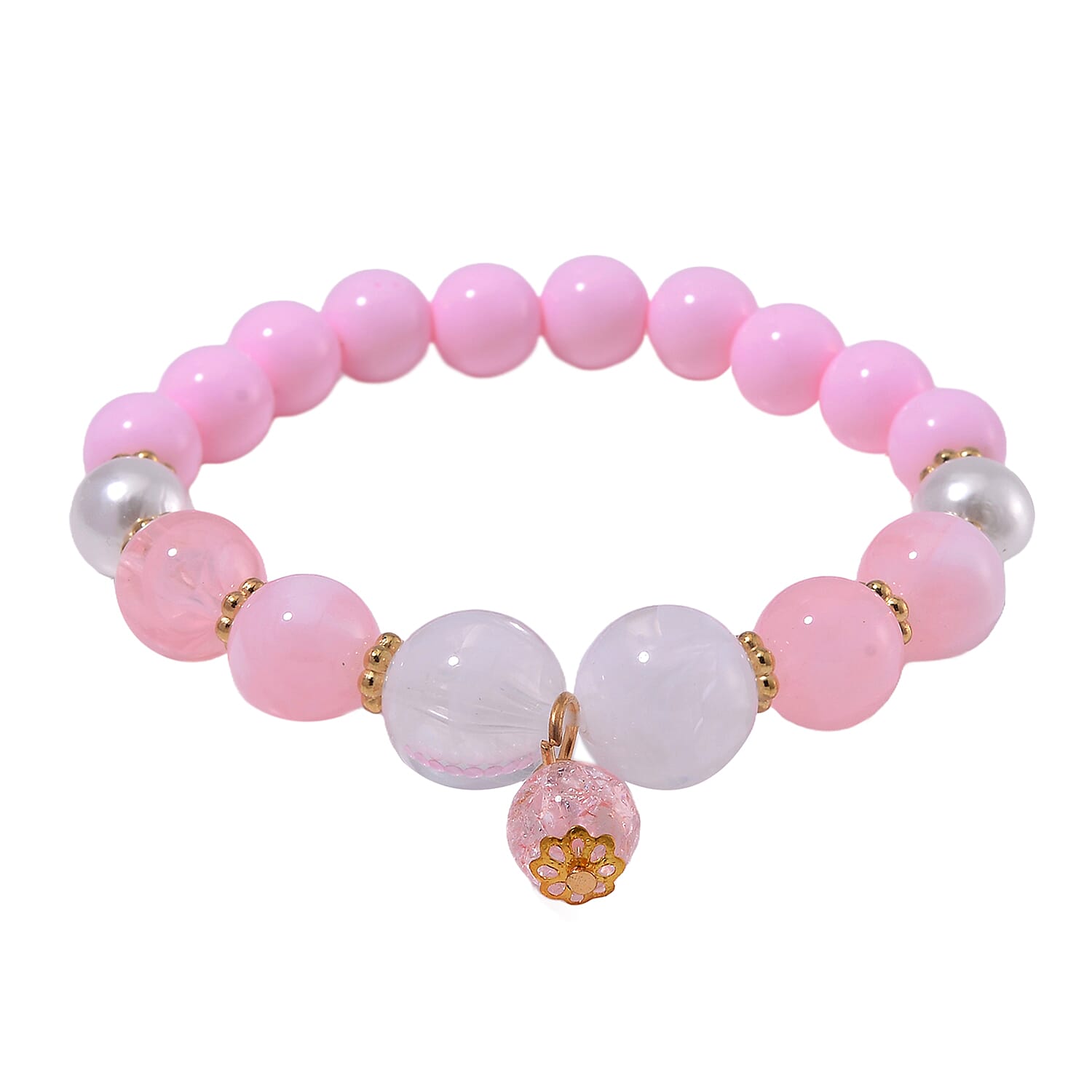 CYBER MONDAY MEGA DEAL - 4 Piece Set - STRADA Crystal Watch With 3 Crystal Bracelets - Pink