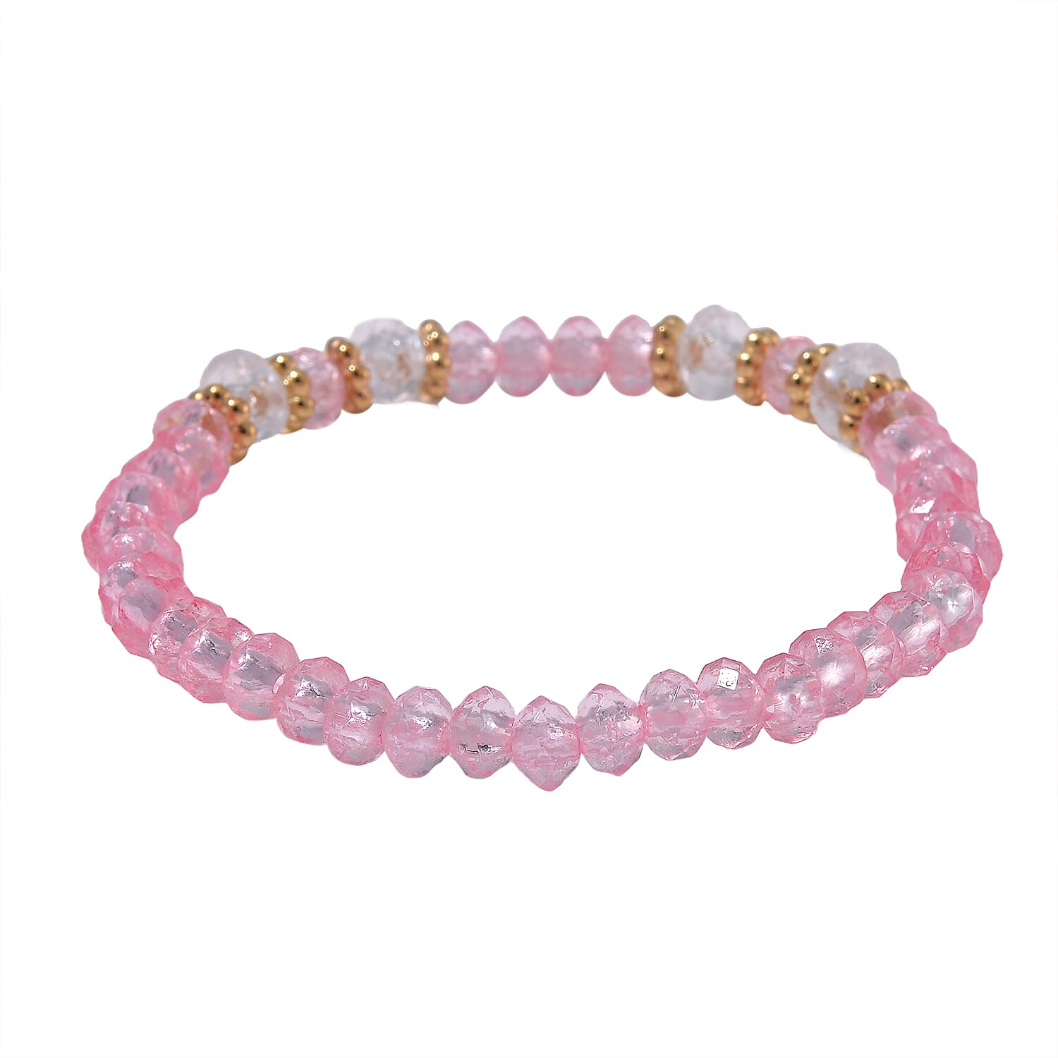 CYBER MONDAY MEGA DEAL - 4 Piece Set - STRADA Crystal Watch With 3 Crystal Bracelets - Pink