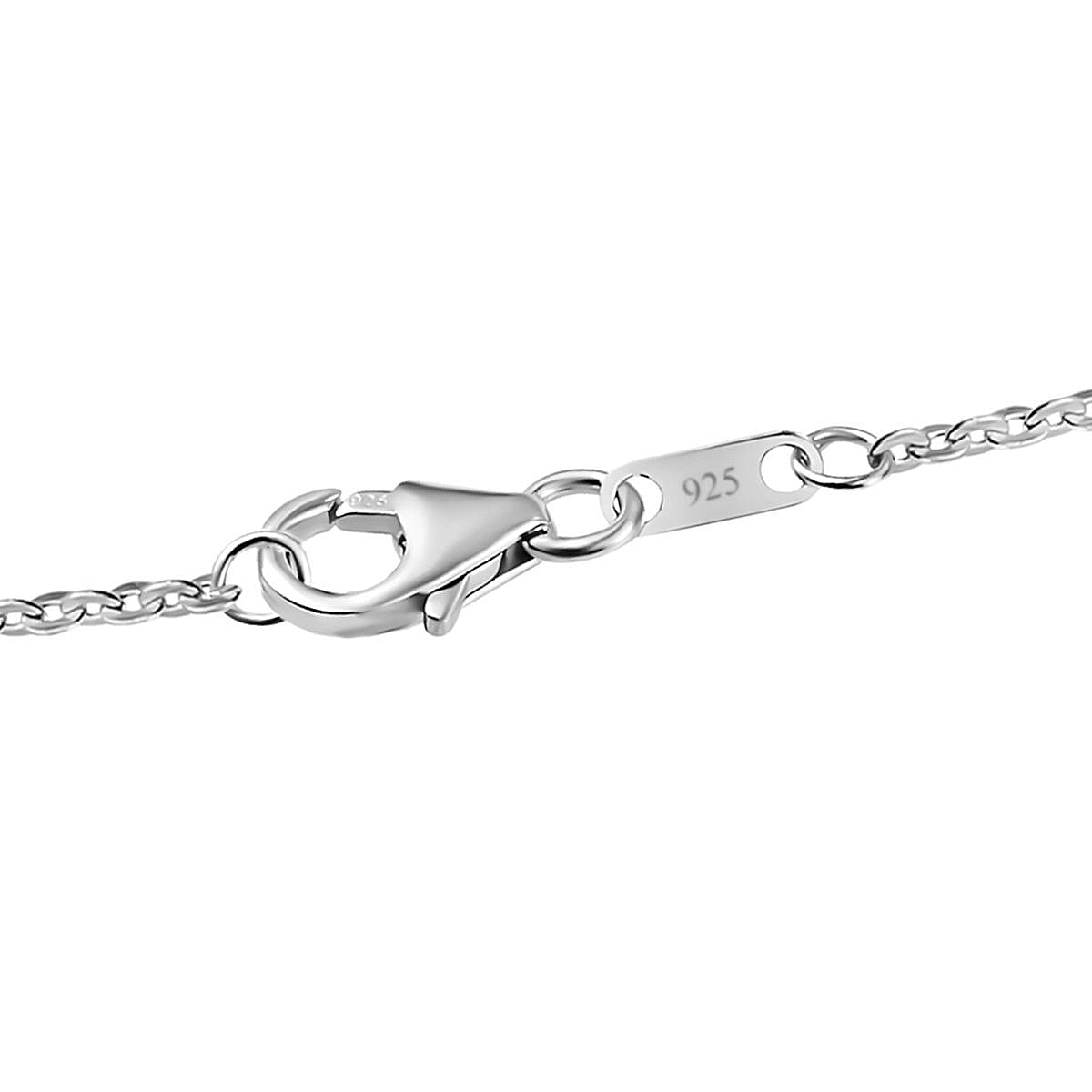 Santamaria Aquamarine & Zircon Cross Pendant with Chain (Size 20) in Rhodium Overlay Sterling Silver