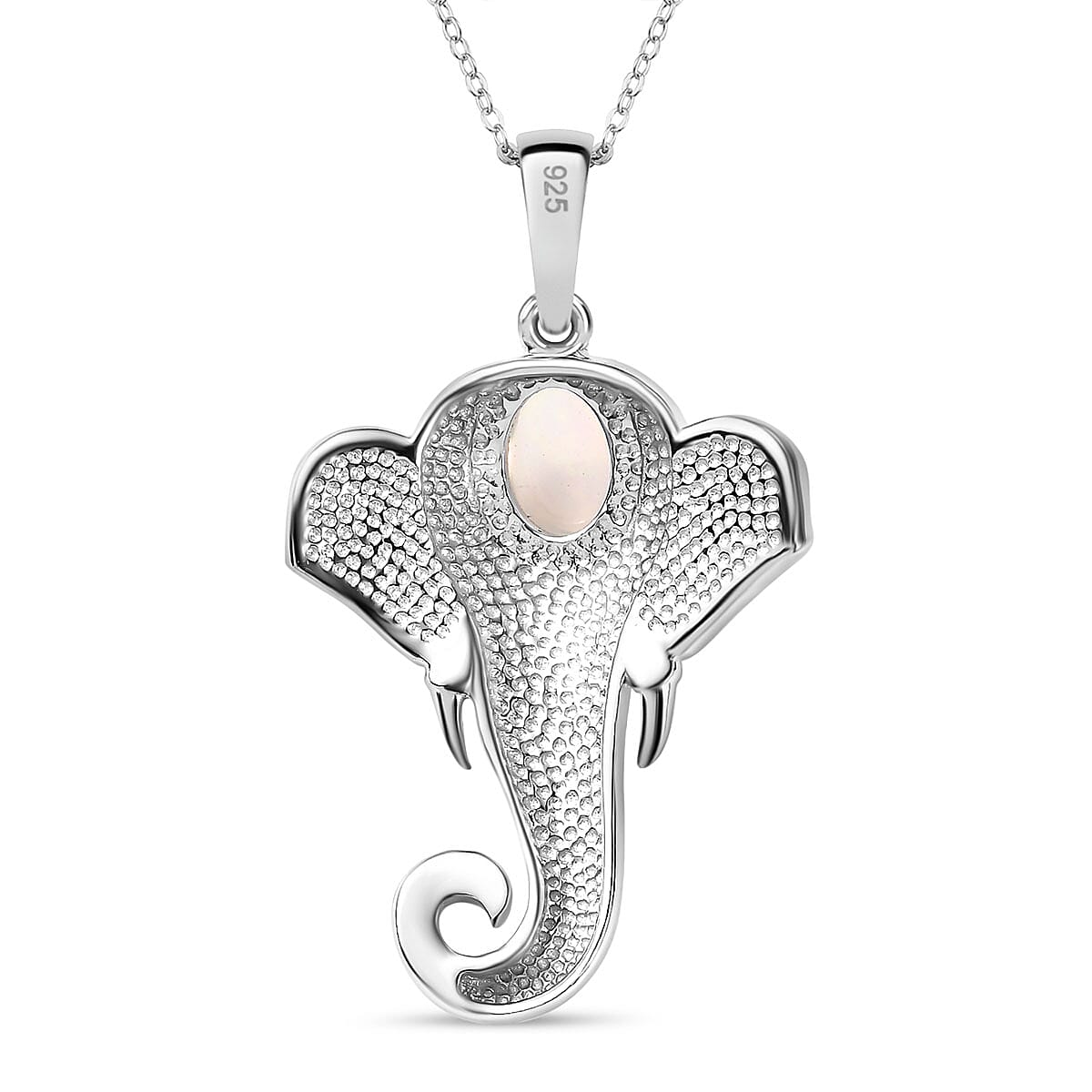 Ethiopian Opal Pendant with Chain (Size 20) in rhodium Sterling Silver  Wt. 8.54 Gms  1.180  Ct.