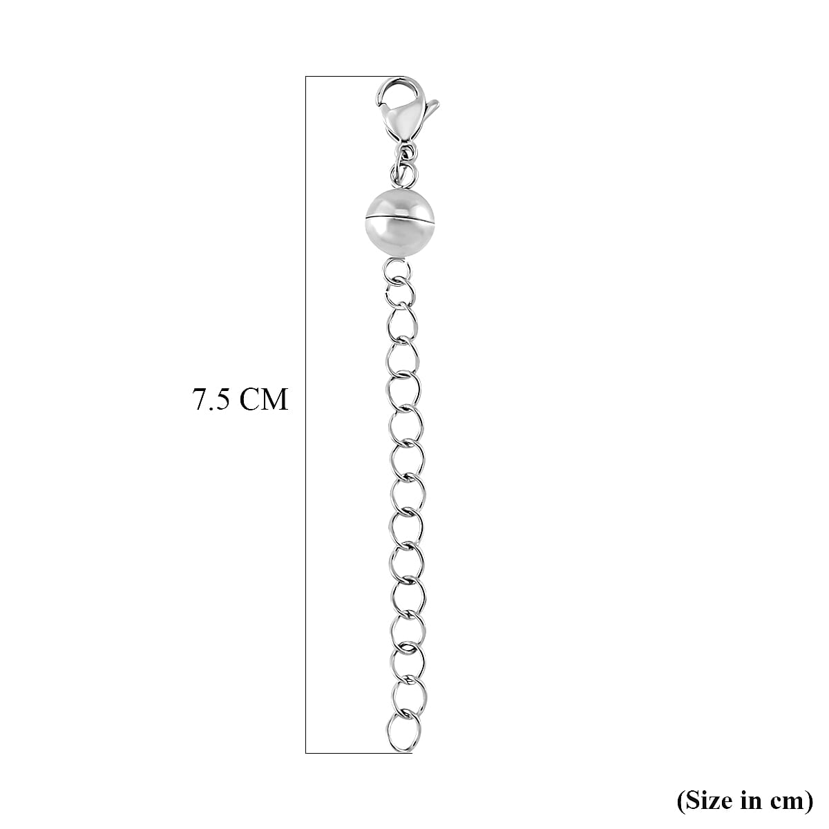 Set of 2 - Rhodium Overlay and Yellow Gold Plated Lobster Clasp with Magnetic Lock & Extender Chain