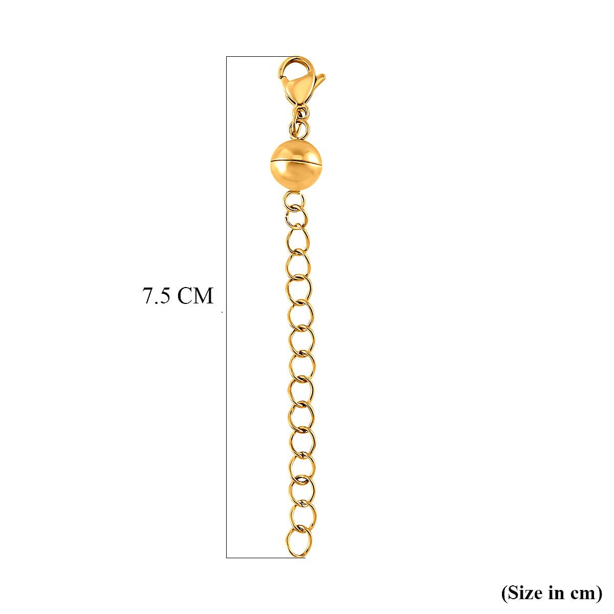 Set of 2 - Rhodium Overlay and Yellow Gold Plated Lobster Clasp with Magnetic Lock & Extender Chain