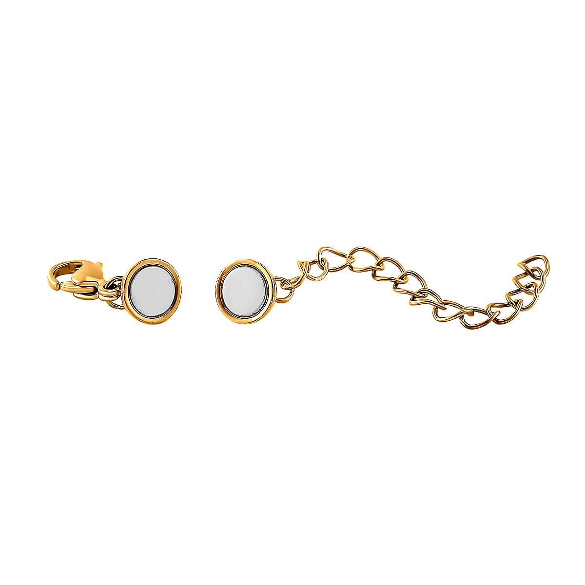 Set of 2 - Yellow Gold Plated Lobster Clasp with Magnetic Lock & Extender Chain