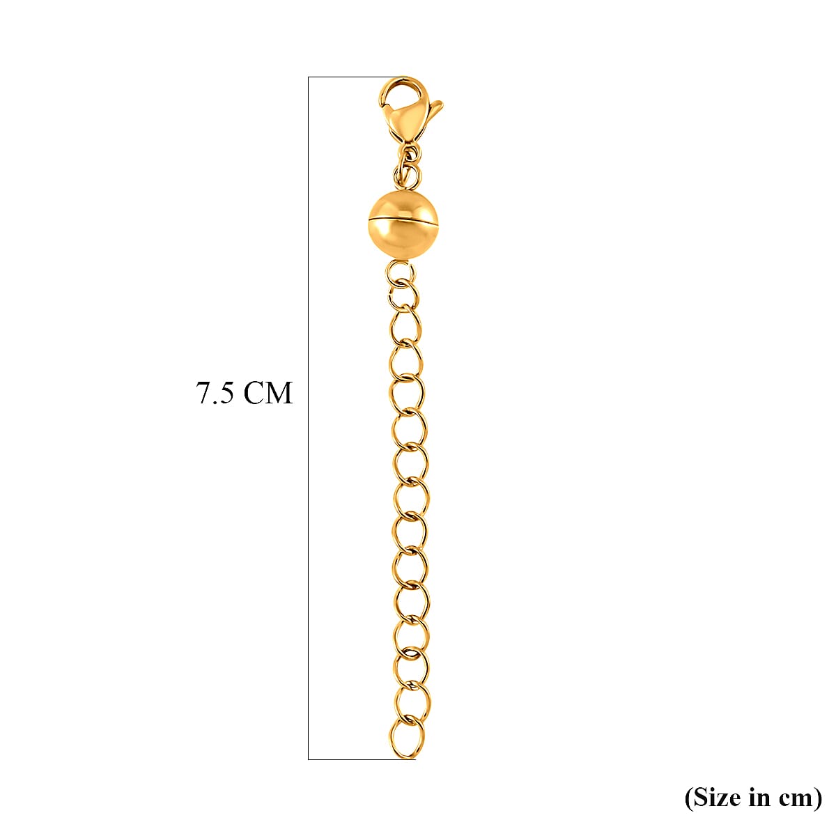 Set of 2 - Yellow Gold Plated Lobster Clasp with Magnetic Lock & Extender Chain